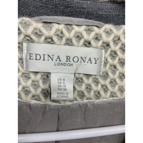 Edina Ronay London Wool Blend Printed Jacket with Pockets Size 6 - Picture 3 of 8